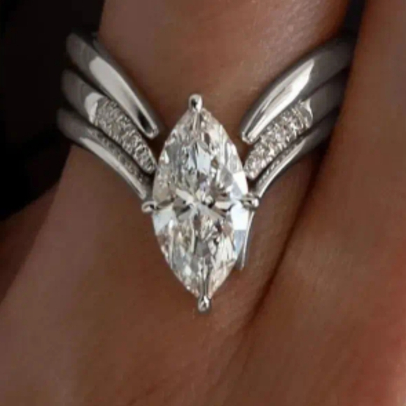 Source Unknown Silver Marquise Ring - Picture 6 of 7